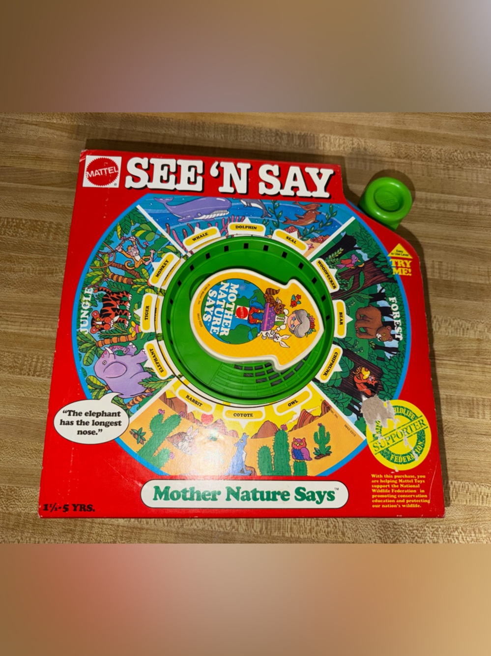 Vintage 1990 Mattel SEE 'N SAY Mother Nature Says -  WORKS learning toys